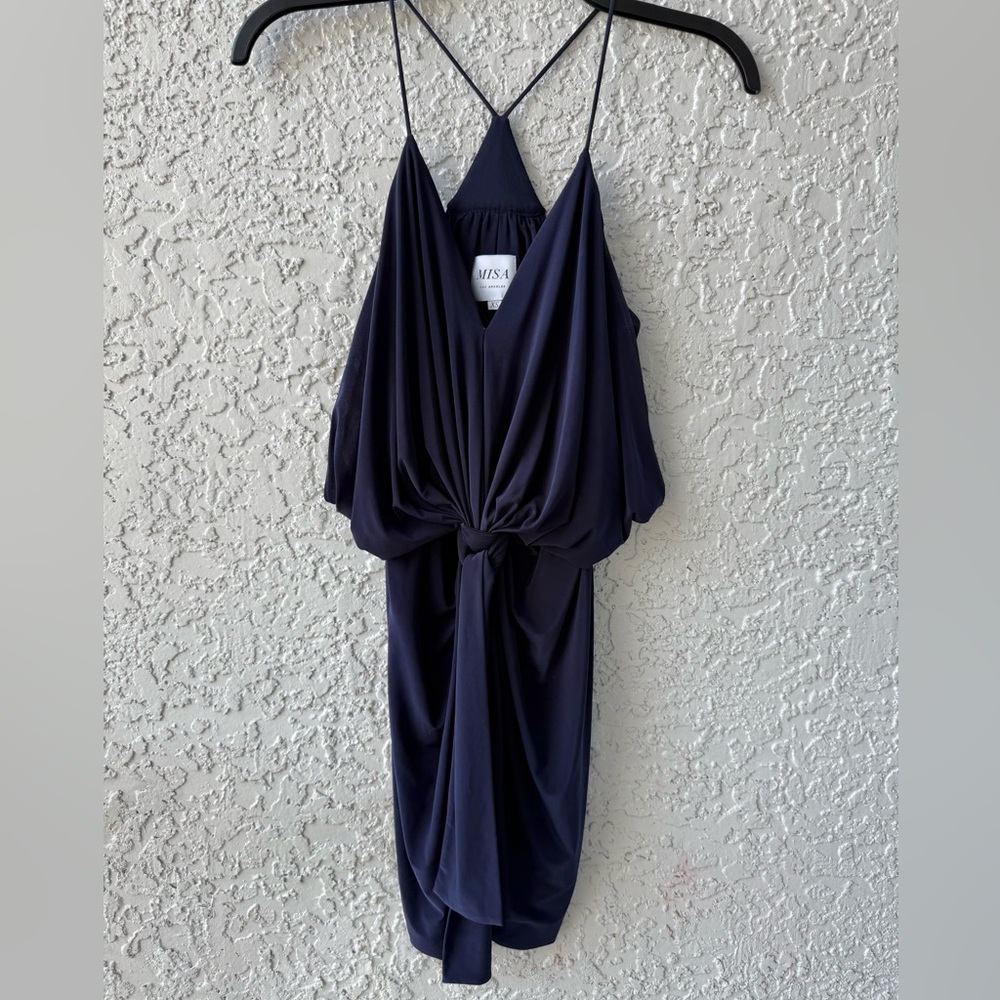 Misa Los Angeles Domino mini dress navy blue XS